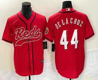 Mens Cincinnati Reds #44 Elly De La Cruz Red With Patch Cool Base Stitched Baseball Jersey->cincinnati reds->MLB Jersey